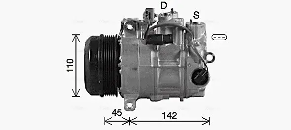 Kompressor, Klimaanlage 12 V AVA QUALITY COOLING MSAK742