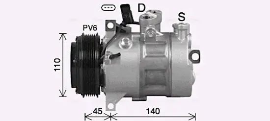 Kompressor, Klimaanlage 12 V AVA QUALITY COOLING MSAK747 Bild Kompressor, Klimaanlage 12 V AVA QUALITY COOLING MSAK747