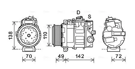 Kompressor, Klimaanlage AVA Clever Choice MSK644 Bild Kompressor, Klimaanlage AVA Clever Choice MSK644