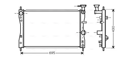 Kühler, Motorkühlung AVA QUALITY COOLING MTA2172 Bild Kühler, Motorkühlung AVA QUALITY COOLING MTA2172