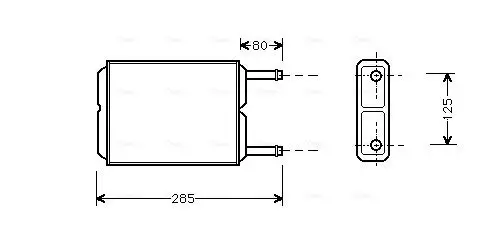 Wärmetauscher, Innenraumheizung AVA QUALITY COOLING MZ6123 Bild Wärmetauscher, Innenraumheizung AVA QUALITY COOLING MZ6123