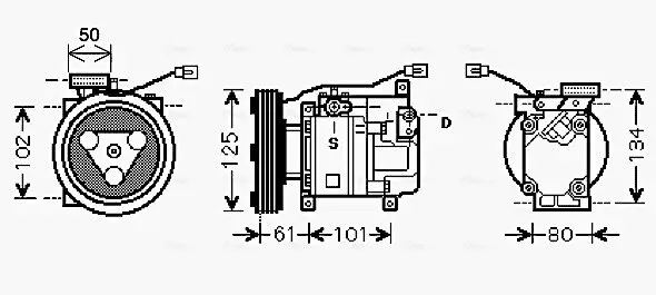 Kompressor, Klimaanlage AVA QUALITY COOLING MZAK207 Bild Kompressor, Klimaanlage AVA QUALITY COOLING MZAK207