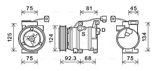 Kompressor, Klimaanlage AVA QUALITY COOLING MZAK219