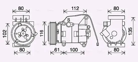 Kompressor, Klimaanlage 12 V AVA QUALITY COOLING MZAK290 Bild Kompressor, Klimaanlage 12 V AVA QUALITY COOLING MZAK290
