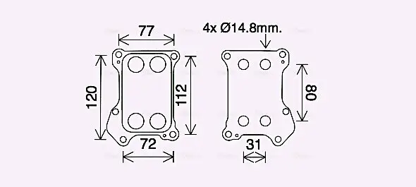 Ölkühler, Motoröl AVA QUALITY COOLING OL3688