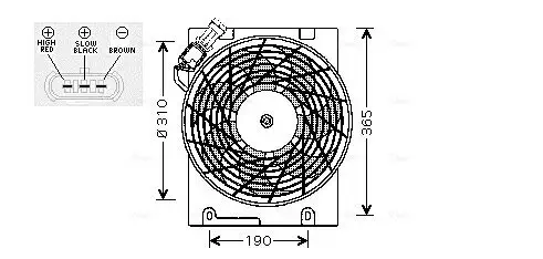 Lüfter, Motorkühlung 12 V AVA QUALITY COOLING OL7508