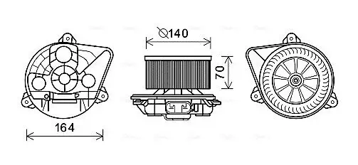 Innenraumgebläse 12 V AVA QUALITY COOLING OL8623