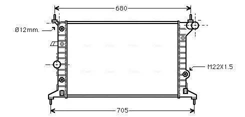 Kühler, Motorkühlung AVA QUALITY COOLING OLA2219 Bild Kühler, Motorkühlung AVA QUALITY COOLING OLA2219