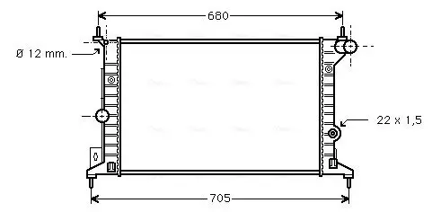 Kühler, Motorkühlung AVA QUALITY COOLING OLA2242 Bild Kühler, Motorkühlung AVA QUALITY COOLING OLA2242