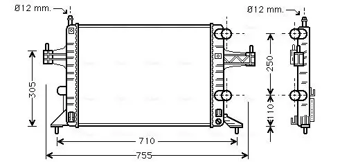 Kühler, Motorkühlung AVA QUALITY COOLING OLA2303 Bild Kühler, Motorkühlung AVA QUALITY COOLING OLA2303