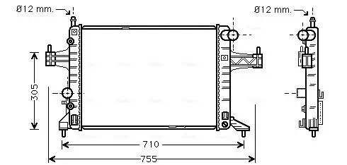 Kühler, Motorkühlung AVA QUALITY COOLING OLA2304 Bild Kühler, Motorkühlung AVA QUALITY COOLING OLA2304