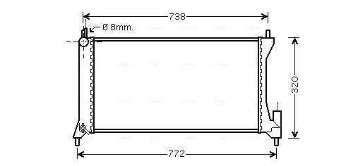 Kühler, Motorkühlung AVA QUALITY COOLING OLA2386 Bild Kühler, Motorkühlung AVA QUALITY COOLING OLA2386