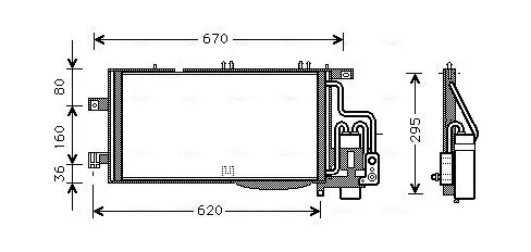 Kondensator, Klimaanlage AVA QUALITY COOLING OLA5310D