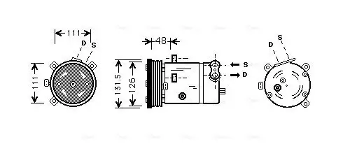 Kompressor, Klimaanlage 12 V AVA Clever Choice OLAK280 Bild Kompressor, Klimaanlage 12 V AVA Clever Choice OLAK280
