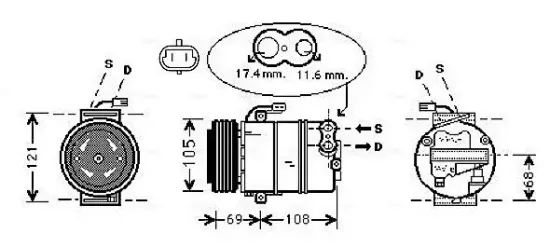 Kompressor, Klimaanlage 12 V AVA Clever Choice OLAK316 Bild Kompressor, Klimaanlage 12 V AVA Clever Choice OLAK316