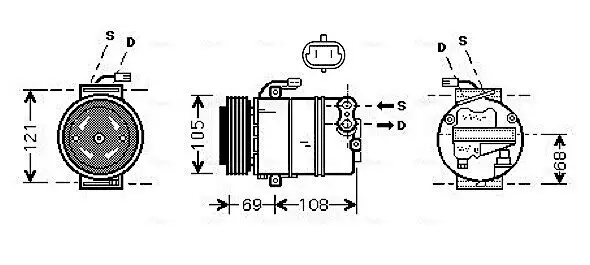 Kompressor, Klimaanlage 12 V AVA Clever Choice OLAK358