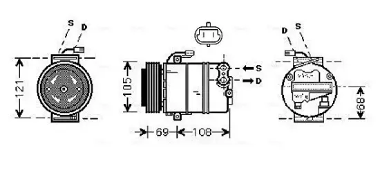 Kompressor, Klimaanlage 12 V AVA Clever Choice OLAK358 Bild Kompressor, Klimaanlage 12 V AVA Clever Choice OLAK358