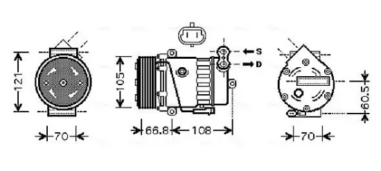 Kompressor, Klimaanlage 12 V AVA Clever Choice OLAK389 Bild Kompressor, Klimaanlage 12 V AVA Clever Choice OLAK389