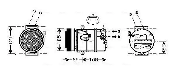 Kompressor, Klimaanlage 12 V AVA Clever Choice OLAK438
