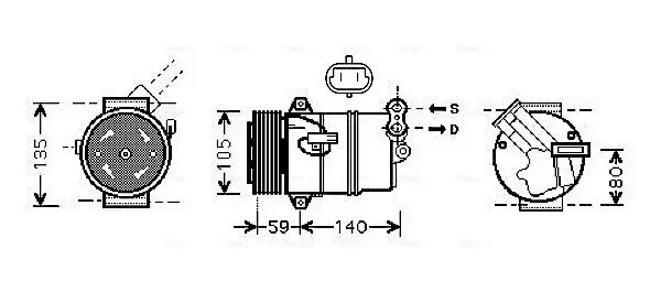 Kompressor, Klimaanlage AVA QUALITY COOLING OLK446