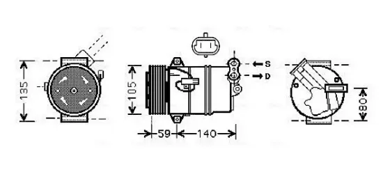 Kompressor, Klimaanlage AVA QUALITY COOLING OLK446 Bild Kompressor, Klimaanlage AVA QUALITY COOLING OLK446