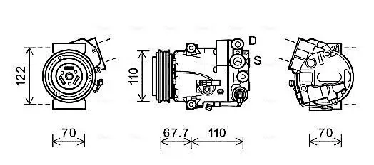 Kompressor, Klimaanlage AVA QUALITY COOLING OLAK608 Bild Kompressor, Klimaanlage AVA QUALITY COOLING OLAK608