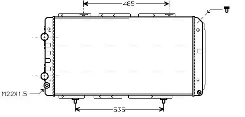 Kühler, Motorkühlung AVA QUALITY COOLING PE2150 Bild Kühler, Motorkühlung AVA QUALITY COOLING PE2150