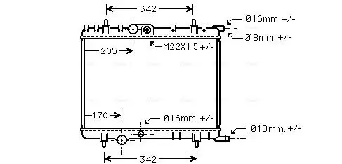 Kühler, Motorkühlung AVA QUALITY COOLING PE2300