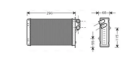 Wärmetauscher, Innenraumheizung AVA QUALITY COOLING PE6100 Bild Wärmetauscher, Innenraumheizung AVA QUALITY COOLING PE6100