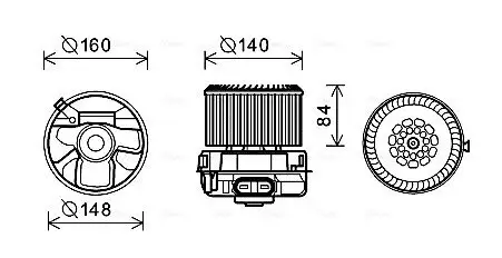 Innenraumgebläse 12 V AVA QUALITY COOLING PE8369