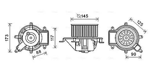 Innenraumgebläse 12 V AVA QUALITY COOLING PE8390