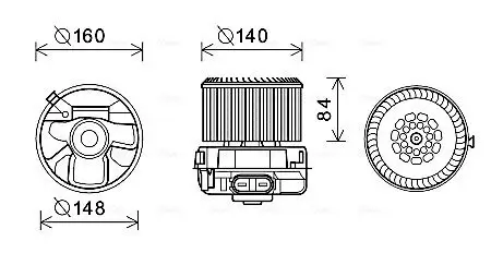 Innenraumgebläse 12 V AVA QUALITY COOLING PE8392