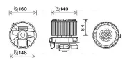 Innenraumgebläse 12 V AVA QUALITY COOLING PE8392