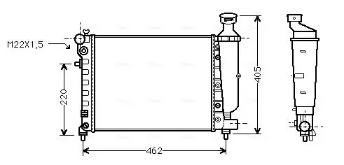Kühler, Motorkühlung AVA QUALITY COOLING PEA2012 Bild Kühler, Motorkühlung AVA QUALITY COOLING PEA2012