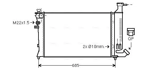 Kühler, Motorkühlung AVA QUALITY COOLING PEA2136 Bild Kühler, Motorkühlung AVA QUALITY COOLING PEA2136