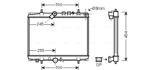 Kühler, Motorkühlung AVA QUALITY COOLING PEA2202 Bild Kühler, Motorkühlung AVA QUALITY COOLING PEA2202