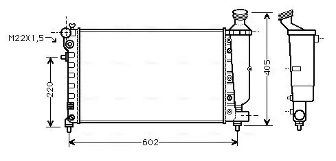 Kühler, Motorkühlung AVA QUALITY COOLING PEA2216 Bild Kühler, Motorkühlung AVA QUALITY COOLING PEA2216