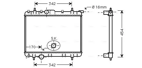 Kühler, Motorkühlung AVA QUALITY COOLING PEA2247 Bild Kühler, Motorkühlung AVA QUALITY COOLING PEA2247