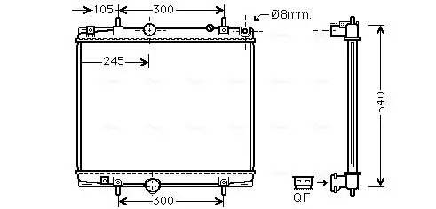 Kühler, Motorkühlung AVA QUALITY COOLING PEA2277 Bild Kühler, Motorkühlung AVA QUALITY COOLING PEA2277