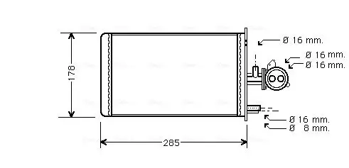 Wärmetauscher, Innenraumheizung AVA QUALITY COOLING PEA6173 Bild Wärmetauscher, Innenraumheizung AVA QUALITY COOLING PEA6173