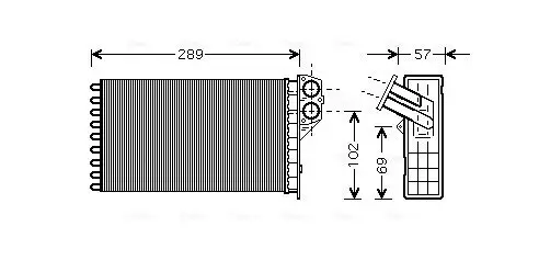 Wärmetauscher, Innenraumheizung AVA QUALITY COOLING PEA6226 Bild Wärmetauscher, Innenraumheizung AVA QUALITY COOLING PEA6226