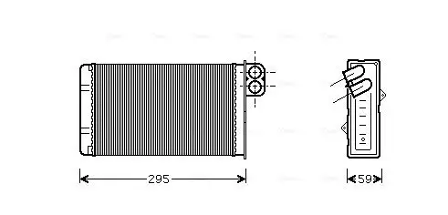 Wärmetauscher, Innenraumheizung AVA QUALITY COOLING PEA6240 Bild Wärmetauscher, Innenraumheizung AVA QUALITY COOLING PEA6240
