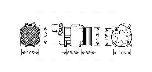Kompressor, Klimaanlage 12 V AVA Clever Choice PEAK306 Bild Kompressor, Klimaanlage 12 V AVA Clever Choice PEAK306
