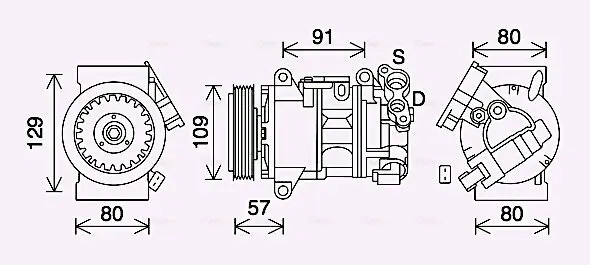 Kompressor, Klimaanlage AVA QUALITY COOLING PEAK407