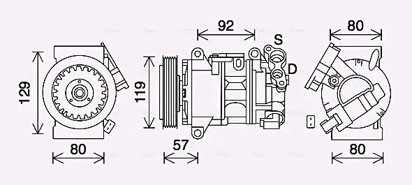Kompressor, Klimaanlage AVA QUALITY COOLING PEAK408