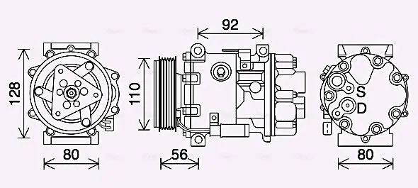 Kompressor, Klimaanlage AVA QUALITY COOLING PEK415