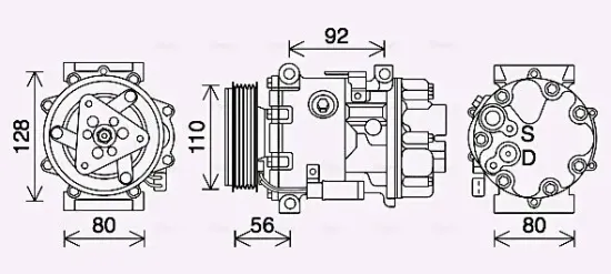 Kompressor, Klimaanlage AVA QUALITY COOLING PEK415 Bild Kompressor, Klimaanlage AVA QUALITY COOLING PEK415