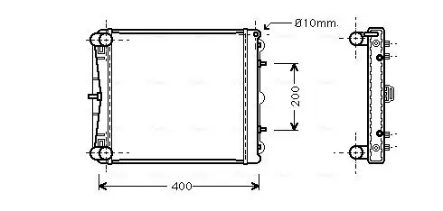 Kühler, Motorkühlung rechts AVA QUALITY COOLING PR2023 Bild Kühler, Motorkühlung rechts AVA QUALITY COOLING PR2023