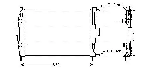 Kühler, Motorkühlung AVA QUALITY COOLING RT2307