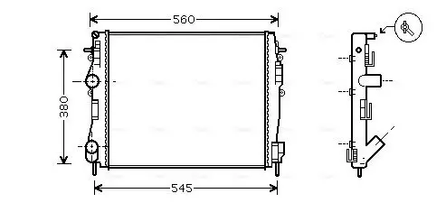 Kühler, Motorkühlung AVA QUALITY COOLING RT2309 Bild Kühler, Motorkühlung AVA QUALITY COOLING RT2309